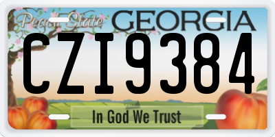 GA license plate CZI9384