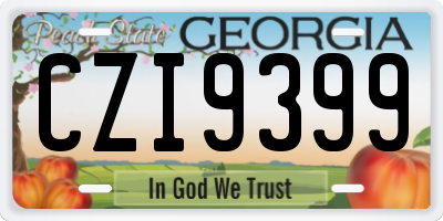 GA license plate CZI9399