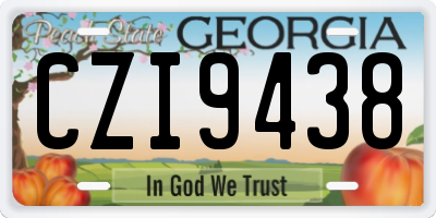 GA license plate CZI9438