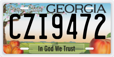 GA license plate CZI9472