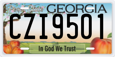 GA license plate CZI9501