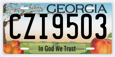 GA license plate CZI9503