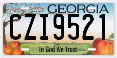 GA license plate CZI9521