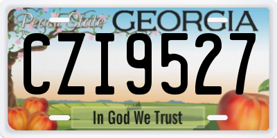 GA license plate CZI9527