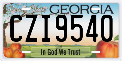 GA license plate CZI9540