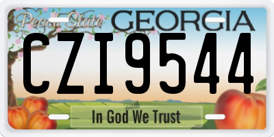 GA license plate CZI9544