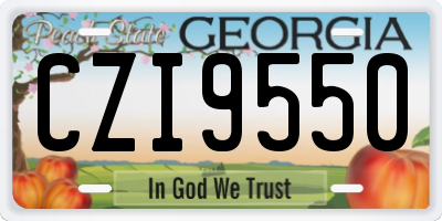 GA license plate CZI9550
