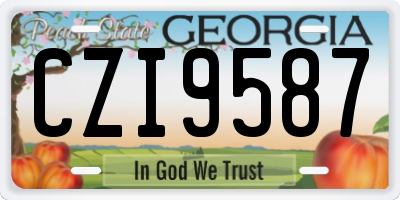 GA license plate CZI9587