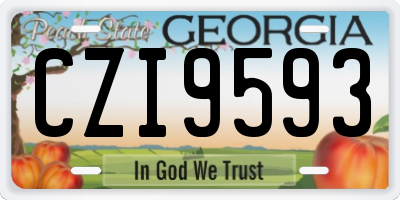 GA license plate CZI9593