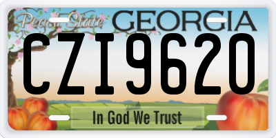 GA license plate CZI9620