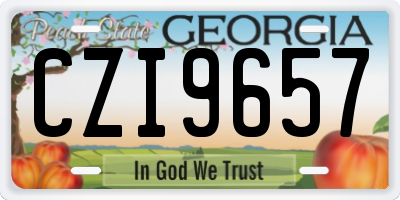 GA license plate CZI9657