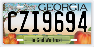 GA license plate CZI9694