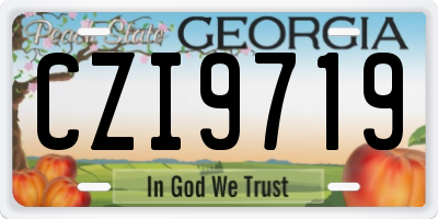 GA license plate CZI9719