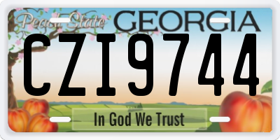 GA license plate CZI9744