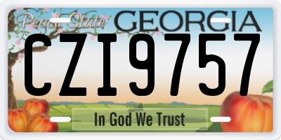 GA license plate CZI9757