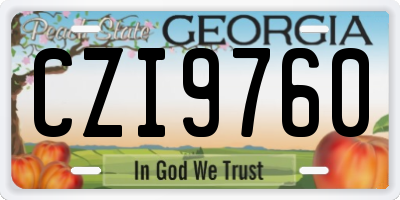 GA license plate CZI9760