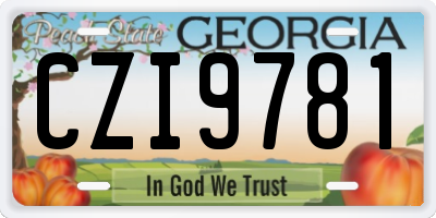 GA license plate CZI9781
