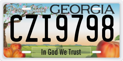 GA license plate CZI9798