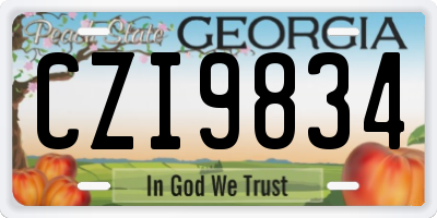 GA license plate CZI9834