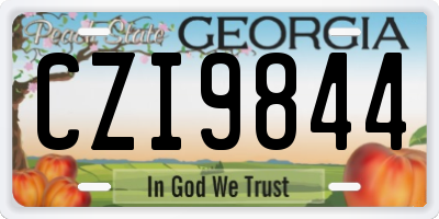 GA license plate CZI9844