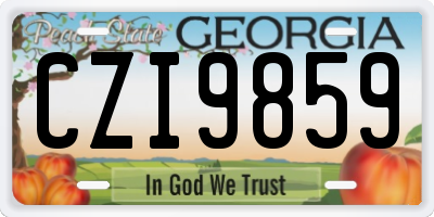 GA license plate CZI9859