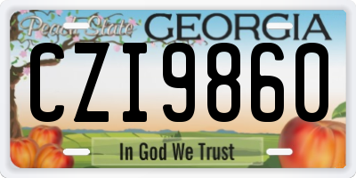 GA license plate CZI9860