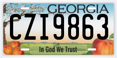 GA license plate CZI9863