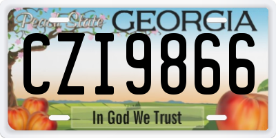 GA license plate CZI9866