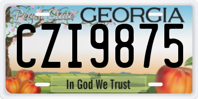 GA license plate CZI9875