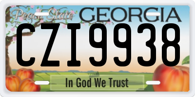 GA license plate CZI9938