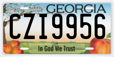 GA license plate CZI9956