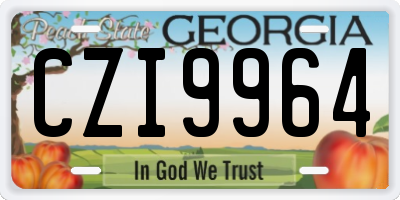 GA license plate CZI9964