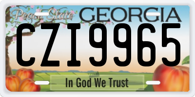 GA license plate CZI9965