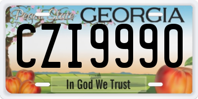 GA license plate CZI9990