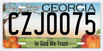 GA license plate CZJ0075