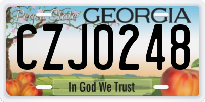 GA license plate CZJ0248