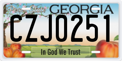 GA license plate CZJ0251
