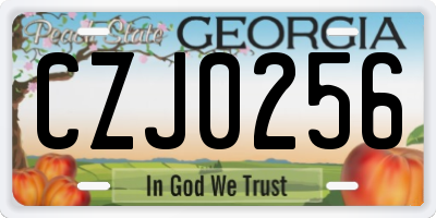 GA license plate CZJ0256