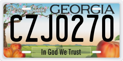 GA license plate CZJ0270