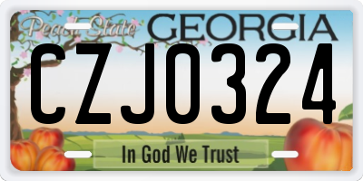 GA license plate CZJ0324