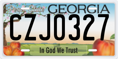 GA license plate CZJ0327