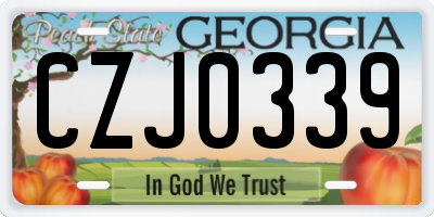 GA license plate CZJ0339