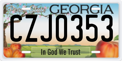 GA license plate CZJ0353