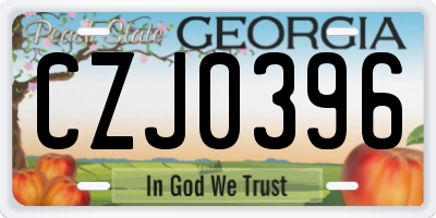 GA license plate CZJ0396