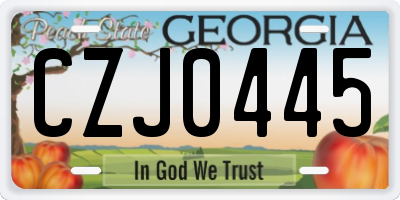 GA license plate CZJ0445