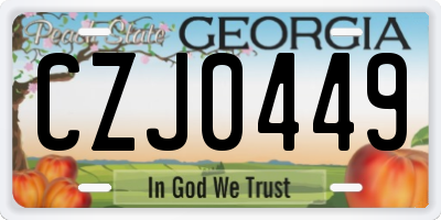 GA license plate CZJ0449