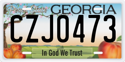 GA license plate CZJ0473
