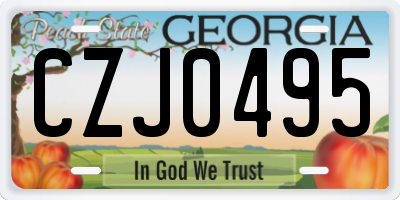 GA license plate CZJ0495