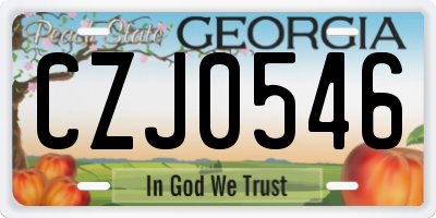 GA license plate CZJ0546