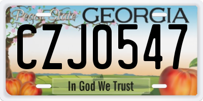 GA license plate CZJ0547
